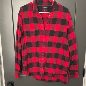 MADEWELL Plaid Flannel Shirt - Red and Black